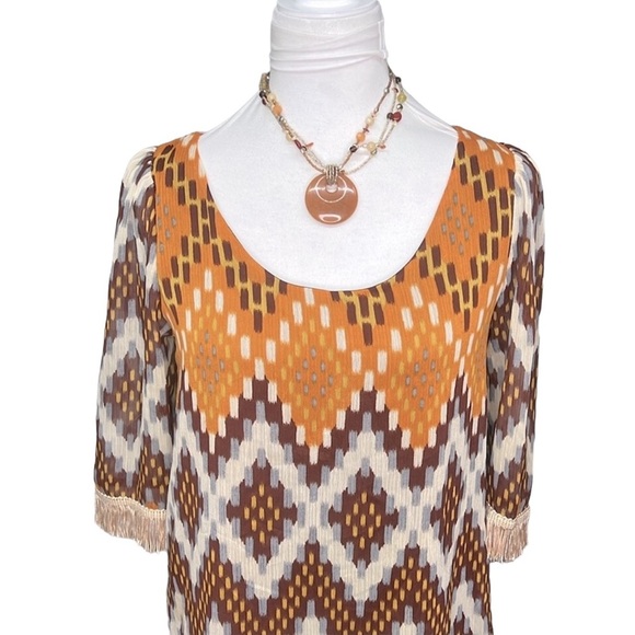 Judith March Fringes Printed Dress - Picture 2 of 6